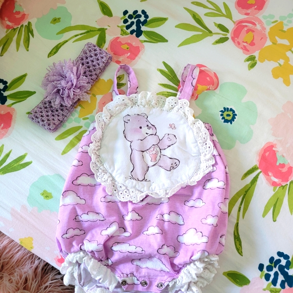 Baby girl cotton Care Bears romper
